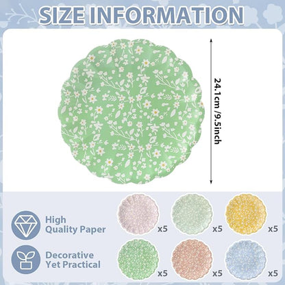 Yungyan 30 Pcs Ditsy Floral Paper Plates - Image 2