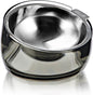 Felli Pet Oblik Acrylic Raised Dog Food Water Bowl Stainless Steel Slanted Oval Dish for Short Leg Puppy & Small Medium Pet, Elevated Tilted Metal Feeder (Smoky, 1.5 Cups Oval Dish)