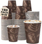 180 Pack 10 oz Disposable Paper Coffee Cups, Hot/Cold Beverage Drinking Cups, Brown Hot Coffee Cups for Party, Picnic, Travel, and Events