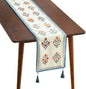 Designer French Linen Long Table Runner, Floral Pattern, Dining Table, Kitchen by Isaennehomedecoration