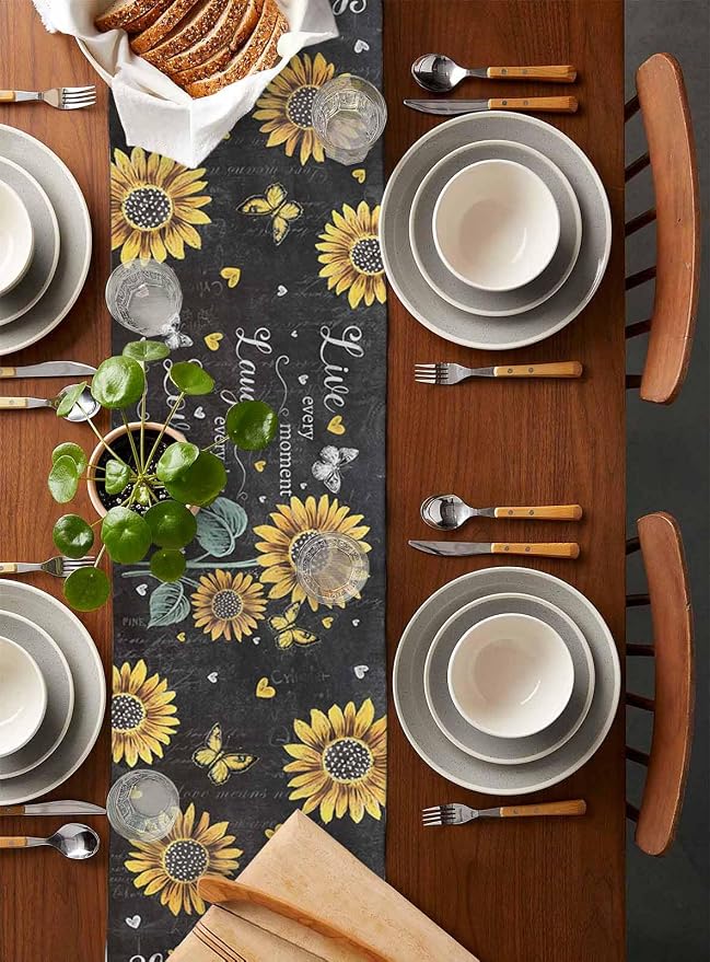 Retro Sunflower Table Runners 70 Inches Long, Spring Summer Farmhouse Table - Image 5