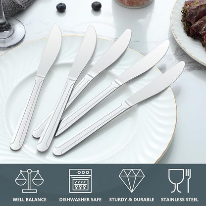 BEWOS 24-Piece 9-Inch Dinner Knives - Image 5