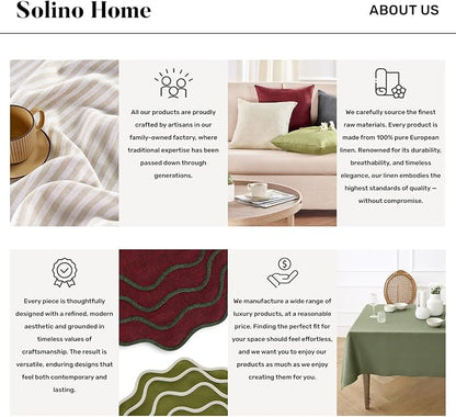 Solino Home 100% Pure Linen Table Runner Royal Blue, Athena 14 x 156 in | Table - Image 9