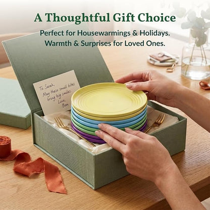 Mini Appetizer Plates 5.7-inch Wheat Straw Plates Set of 8 - Image 8