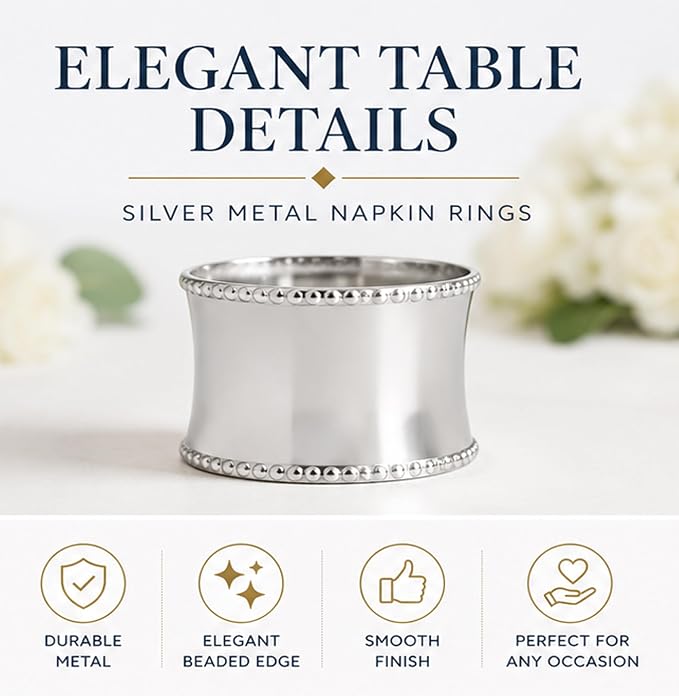 Durable Metal Iron Napkin Rings - Image 5