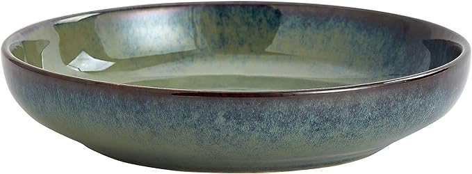 Transmutation Glaze Serving Pasta Bowl, 10 inch Ceramic Wide Salad Bowls by SwuutKitchen