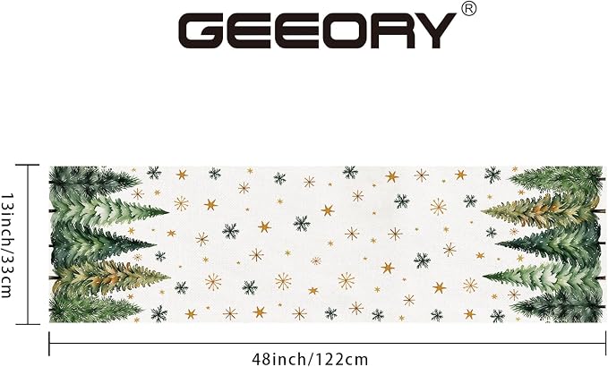 Christmas Table Runner 13x48 Inch, Xmas Tees Snowflakes Holiday Decorative - Image 7