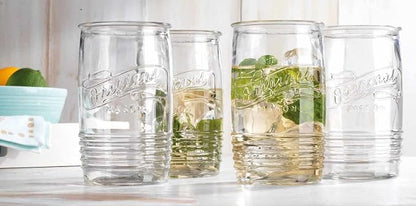 Glaver's Set of 8 Tumbler Glass Cups 20 OZ Mason Stemless Tall Drinking Glasses - Image 5