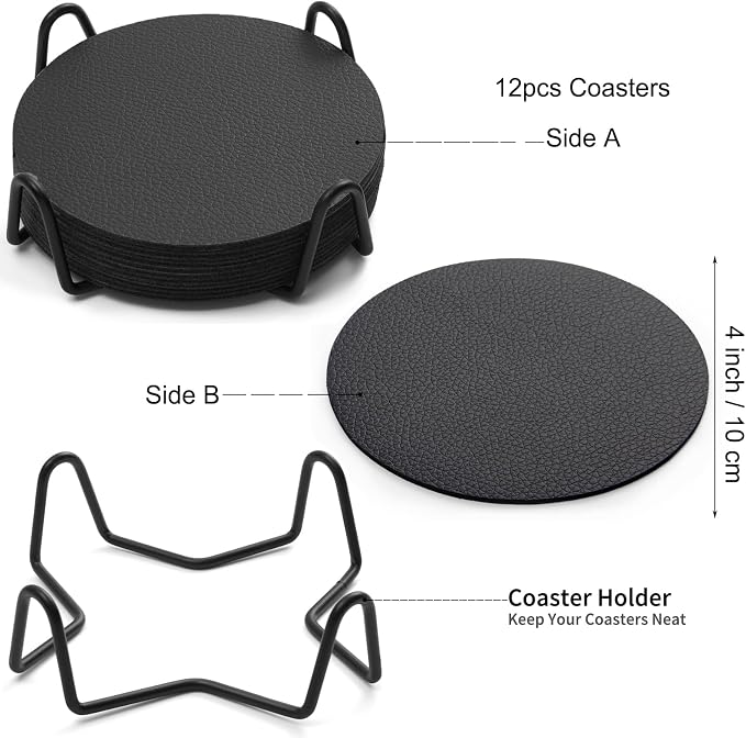 Faux Leather Drink Coasters - Image 6