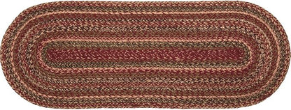 VHC Brands Cider Mill Primitive Jute Red Textured Striped Oval Kitchen Table - Image 6