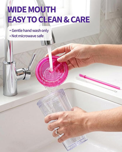 Zukro Clear Double Wall Plastic Tumbler - Image 8