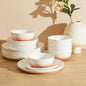 Sweese Plates and Bowls Sets, 18 Pieces Modern Porcelain Dinnerware Set by Sweese