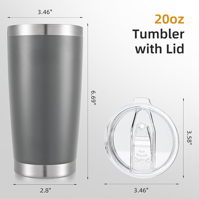 20oz Tumbler Bulk with Lid Stainless Steel Tumblers, 12 Pack | Leak Proof Lid - Image 5