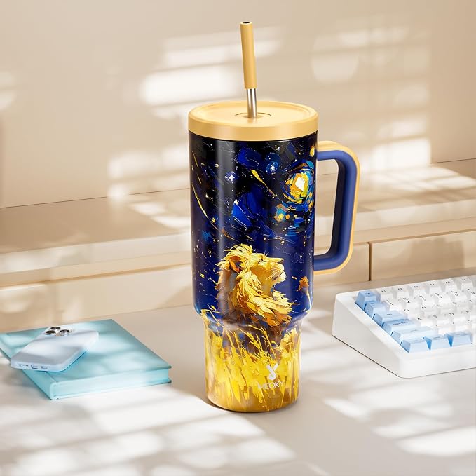 Meoky 40 oz Tumbler with Handle and Straw: Stainless Steel Insulated Tumbler - Image 7