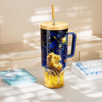 Meoky 40 oz Tumbler with Handle and Straw: Stainless Steel Insulated Tumbler - Image 7