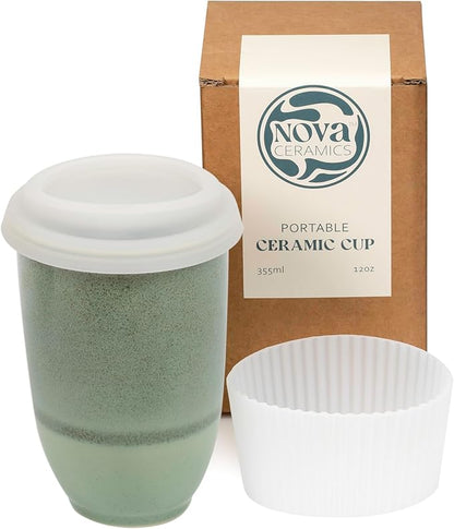 NOVA CERAMICS Travel Mug – Travel Coffee Tumbler – On the Go Coffee Mug – by NovaCeramics