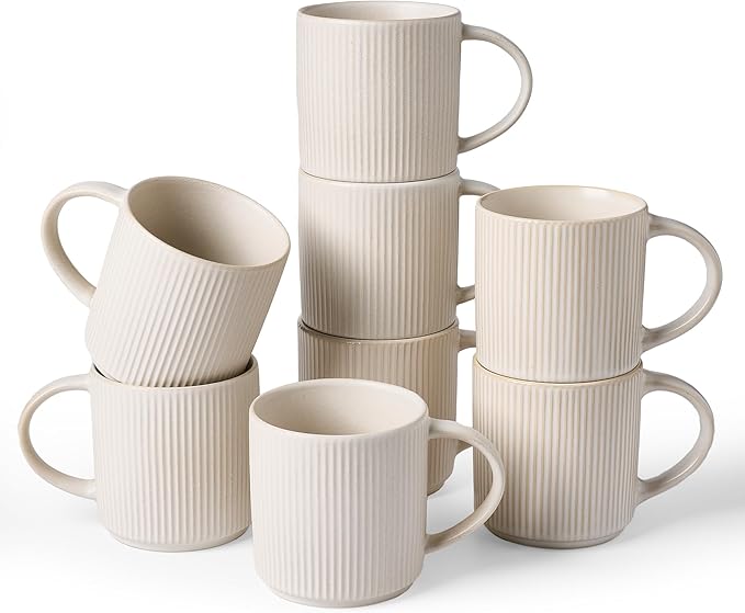 famiware Coffee Mug Set for 8, Star 12 oz Catering Mugs Cup Set by Famiware