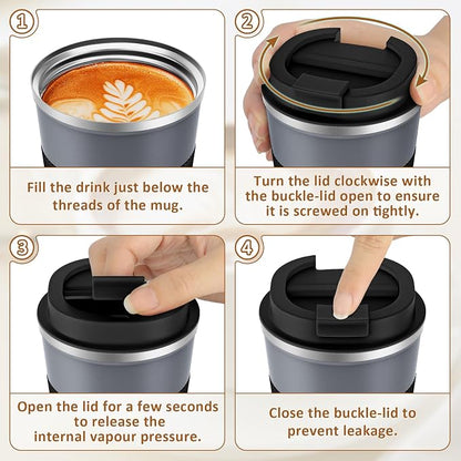 KETIEE Travel Coffee Mug Spill Proof 12oz, Insulated Reusable Coffee Cups - Image 9