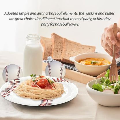 50pcs Baseball Plates and Napkins Party Supplies, 7Inch | Baseball Themed - Image 5