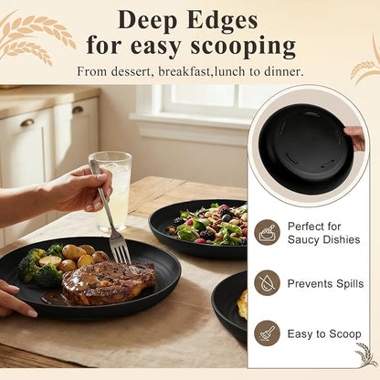 Dinner Plates Set 11 Inch, Unbreakable Wheat Straw Plates 8 PCS, Alternatives - Image 5