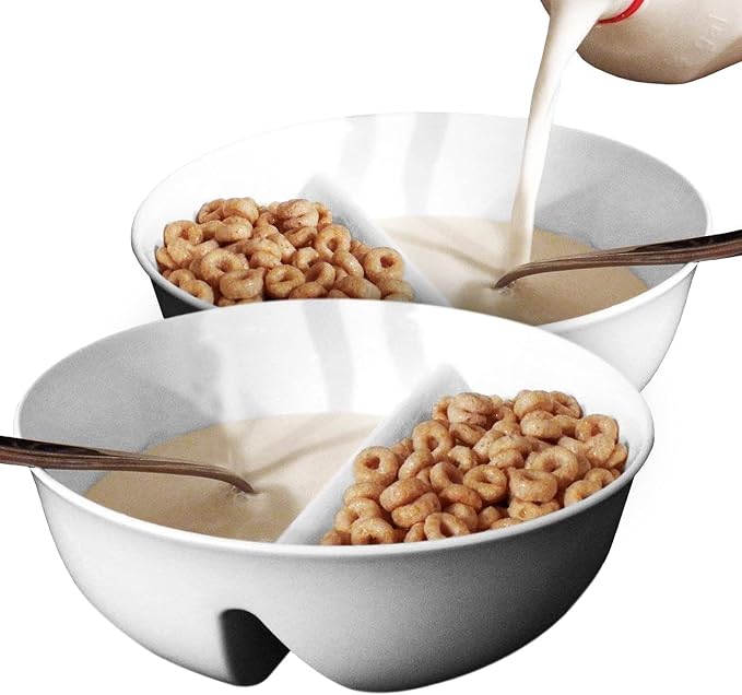 2 Pack - Just Crunch Anti-Soggy Cereal Bowl - Keeps Cereal Fresh & Crunchy | by JustSolutions