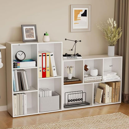 Cube Storage Organizer,Closet Organizers and Storage,Cube Reversible Bookshelf,Storage Shelf for Living Room,Home Office,Dining Room(White, 5-Cube)