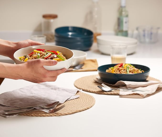 KooK Pasta Bowl, Salad Bowls, Serving Bowls, Large Capacity, Microwave & - Image 6