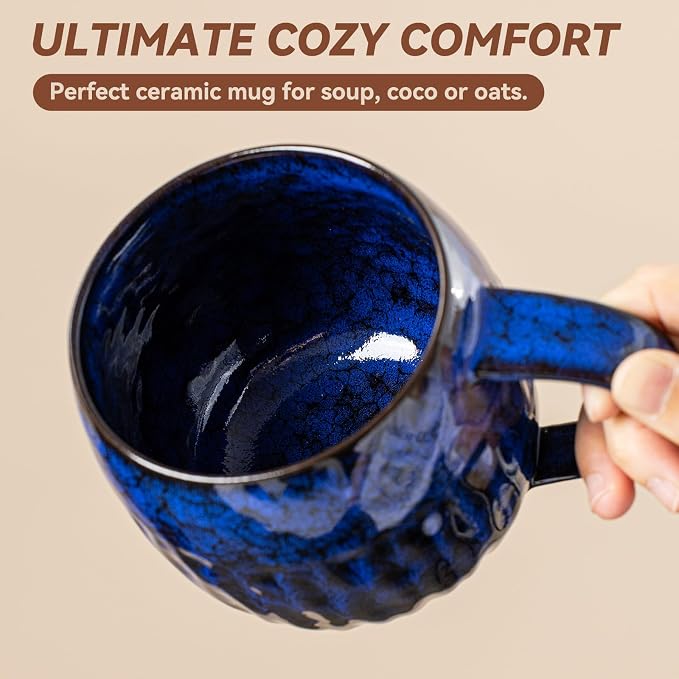 Ocean Surge Ceramic Coffee Mug - 21 oz Unique Reactive Glaze Coffee Cup - Image 6