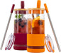 Pandaloo® Glass Cups With Lids and Straws -20 Fl Oz- Perfect Size Iced Coffee by Pandaloo