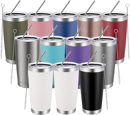 MEWAY 20oz Tumbler 12 Pack Double Wall Vacuum Insulated Travel Mug Bulk by MEWAY