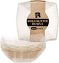 R-kay 6 Pack Gold Glitter Plastic Serving Bowls -16 Oz Gold Plastic bowls 16 Oz by R-KAY