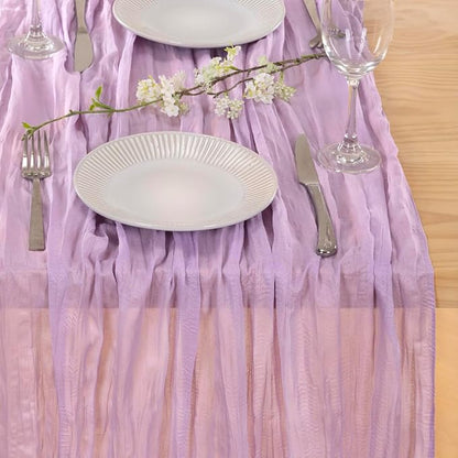 3 Pack Lilac Purple Cheesecloth Table Runner 10ft Boho Table Decor | - Image 3
