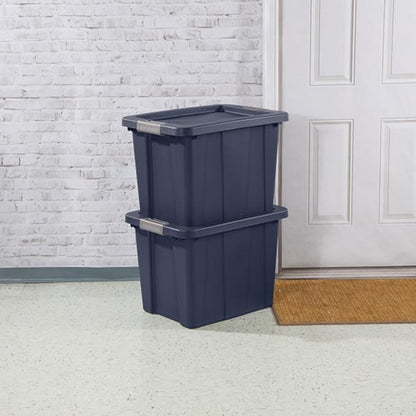 Sterilite 18-Pack Storage Bins with Lids, Heavy Duty Totes, Tuff1, 18 Gallon, Dark Indigo