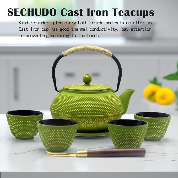 Japanese Cast Iron Tea Cups, Small and Heavy Teacups - Image 2