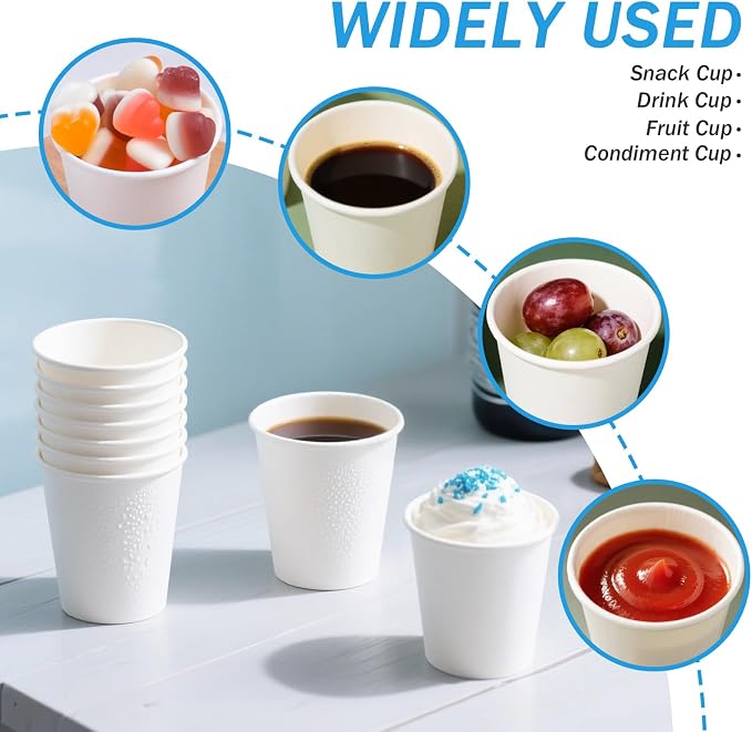 5oz Disposable Paper Cups, 100 Pack Bathroom Mouthwash Cups | Food-grade - Image 4