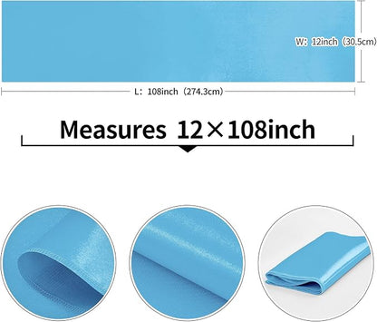 4-Pack Blue Satin Table Runner 12 x 108 Inch Long Bright and Smooth Silk Fabric - Image 3