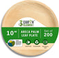 Compostable Palm Leaf Plates 10 Inch Round (200 Pack) | Disposable Biodegradable Plates Like Bamboo & Wooden | Microwave & Oven Safe | Eco-Friendly Dinnerware for Parties & Events