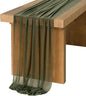 Ling's Moment 14Ft Emerald Green Table Runner, Sheer Chiffon Table Runners | by LingsMoment