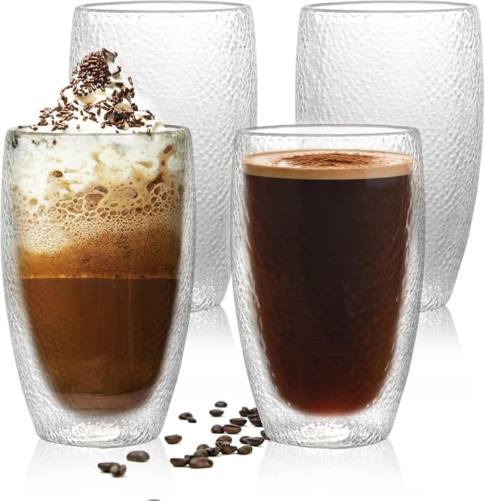 Double Wall Glass Coffee Mugs Set, Suitable by LYTDMSKY
