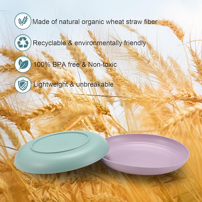 HEYCOME 12 Pcs Unbreakable Deep Dinner Plates Set, 10 inch Reusable Plastic - Image 4