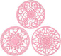 Extra Thick Silicone Trivet Mat for Hot Dishes, Hot Pots and Pans, Pot Holder, Hot Pad to Portect Your Table and Countertop, Kitchen Decor and Accessories,Pink,Set of 3
