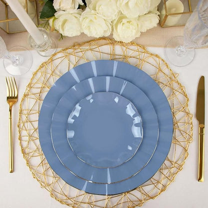 Efavormart 10 Pack | Dusty Blue 6" Round Plastic Dessert Salad Plates, - Image 8