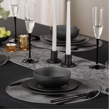 Dinnerware Sets for 6, 18-Piece plates and bowls sets, Matte Marble | Premium - Image 4
