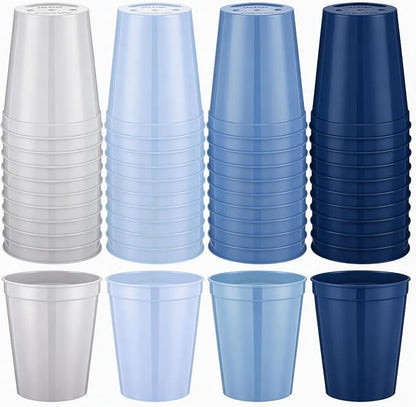 Yungyan 24 Pcs Dusty Blue Baby Shower Decoration Dusty Blue Reusable Plastic by Yungyan