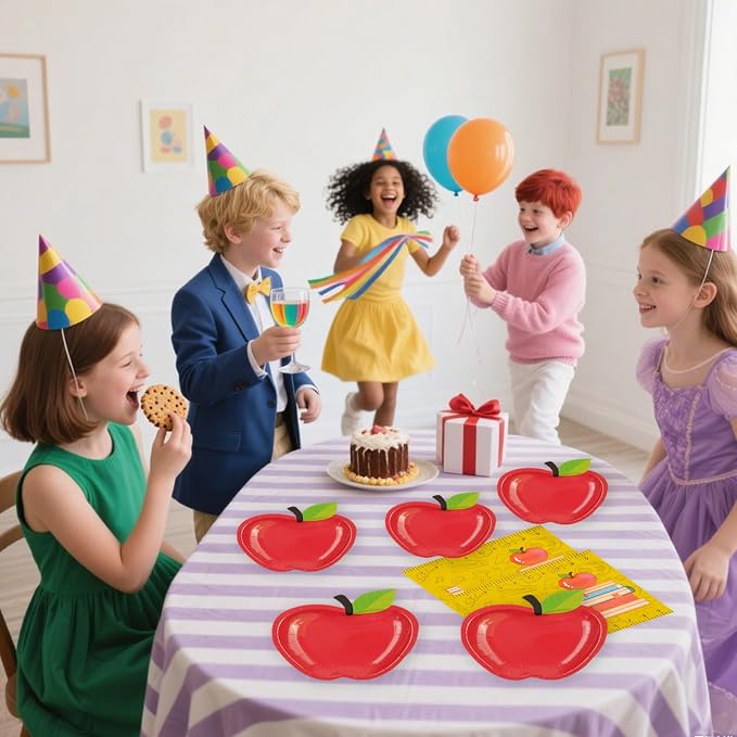 40 PCS Back to School Apple Paper Plates and Napkins Decorations, First Day of - Image 7