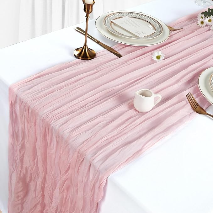 12 Pack Dusty Pink Table Runner Cheesecloth 10Ft Gauze Cheese Cloth Table - Image 4