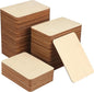 150 PCS Rectangle Unfinished Wood Pieces, 4 x 6 Inch Natural Wood Cutout Tiles by GNIEMCKIN