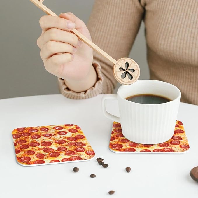 Marble Coasters Square Leather Drinks Coaster Set - Image 5