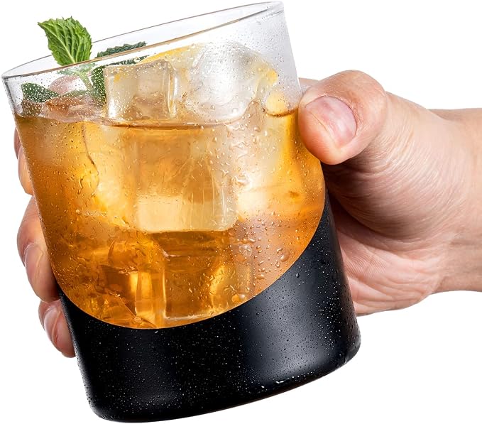 MyGift 12 oz Set of 4 Matte Black Drinking Glasses - Image 6