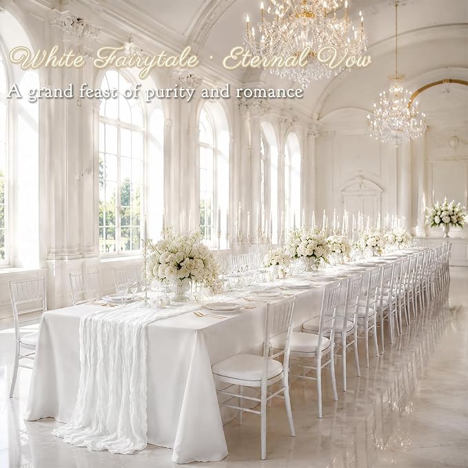10 Pack White Table Runner 10FT Gauze Cheesecloth Table Runner | 21x120 Inch - Image 2